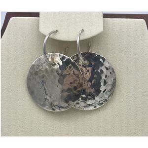 Dominique Dinouart Designs DDD Mexico Hammered Sterling Silver Drop Earrings 925